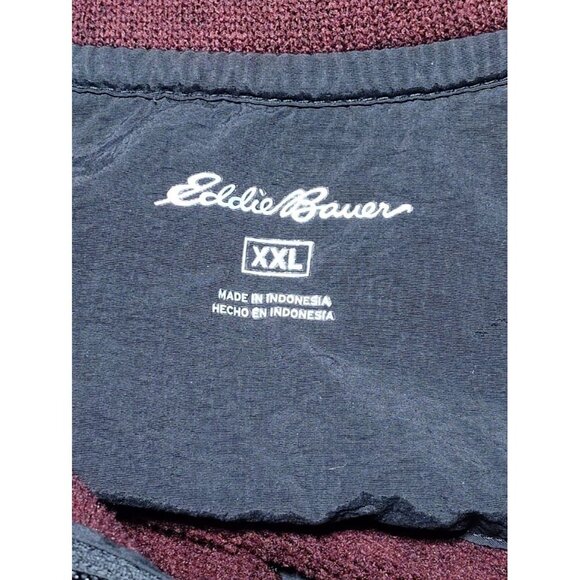 Eddie Bauer Men's XXL 1/4 Zip Pullover Sweater Maroon Polyester - Picture 2 of 7